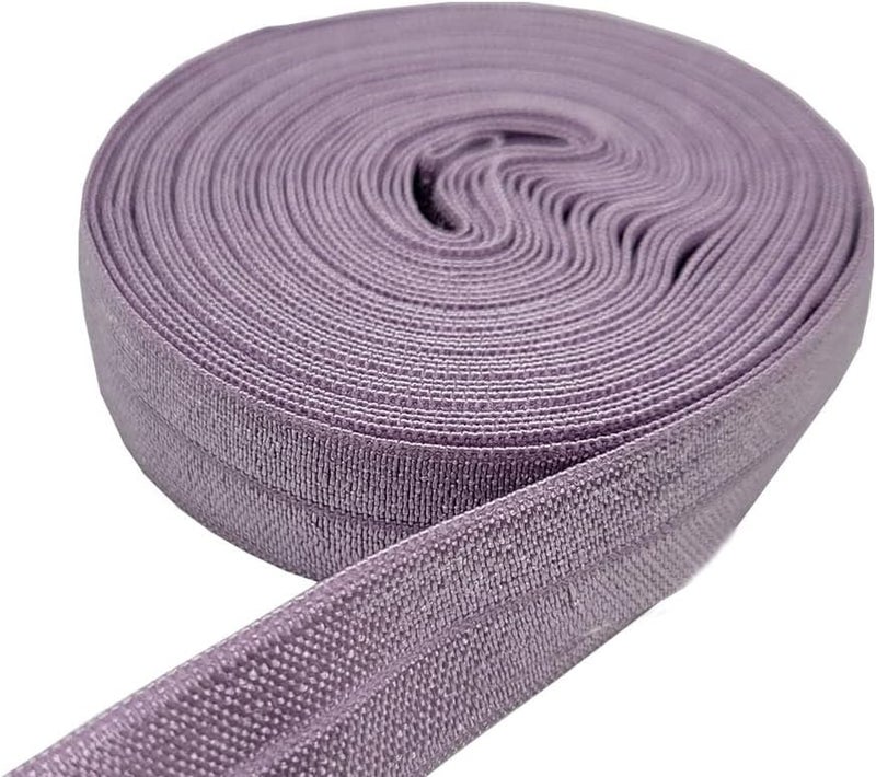 FAYADA Fold Over Elastic,5/8" Foldover FOE Trim Elastic Ribbon,Stretch FOE Band for Hair Ties Headbands Sewing Craft -5 Yards (Lavender) - Image 2